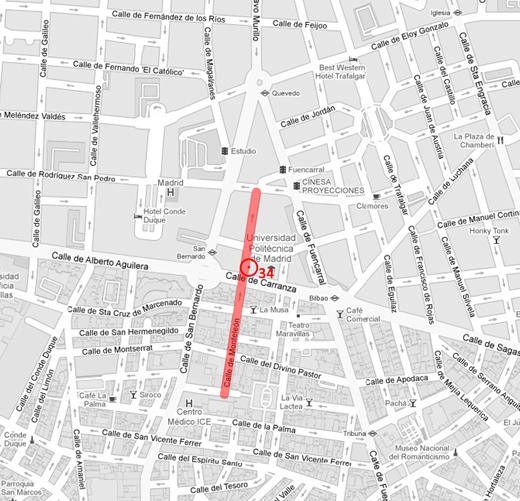 Mapa de situaciÃ³n de Calle Monteleón, 34